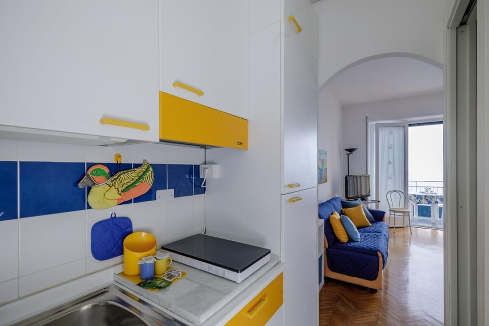 Kitchen or kitchenette, Living room, stove