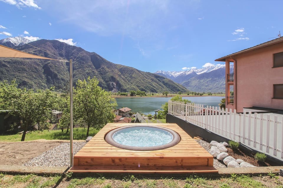 Property building, Day, Natural landscape, Mountain view, River view, Swimming pool