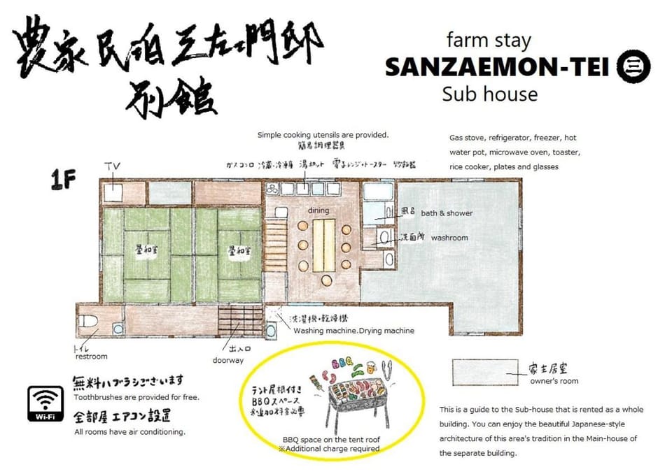 FarmStay INN Sanzaemontei 三左衛門邸 別館 wide room - One group per day, one building available for exclusive use House in Shiga, Japan