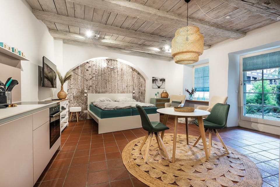 Bed, Kitchen or kitchenette, Living room, Photo of the whole room, Seating area, Dining area, Bedroom