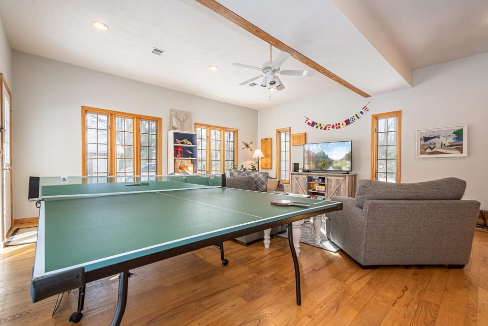 Table tennis, TV and multimedia, Living room, Seating area, furniture