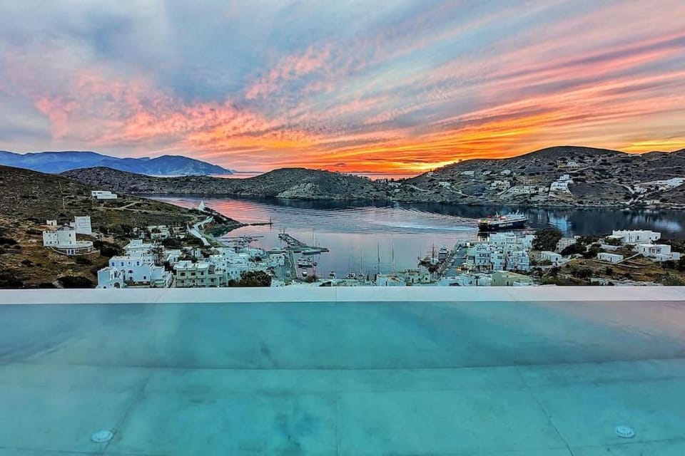 Pool view, Sea view, Swimming pool, Sunset