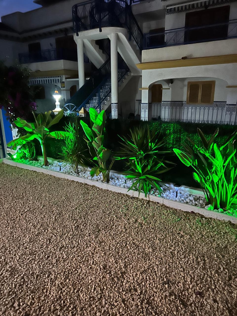 Property building, Night, Garden, Garden, Balcony/Terrace, Garden view
