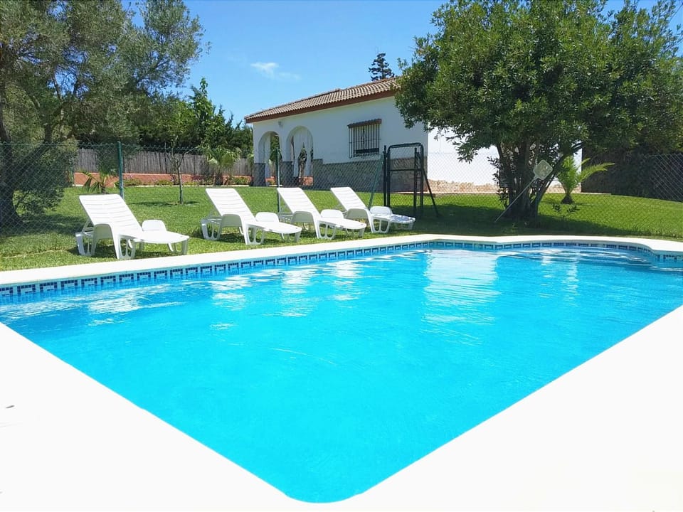 Swimming pool, sunbed