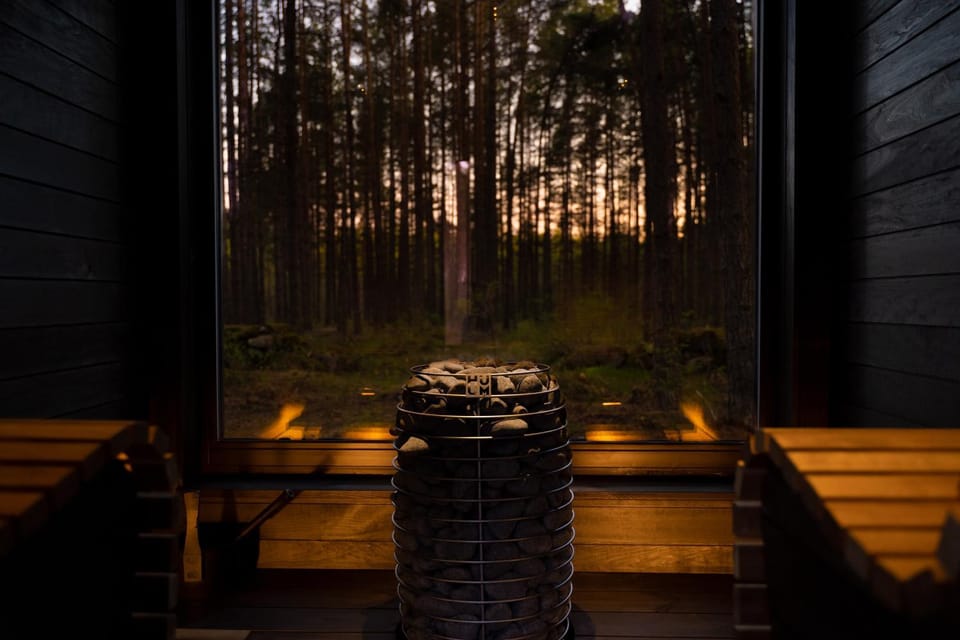 Night, Natural landscape, Sauna