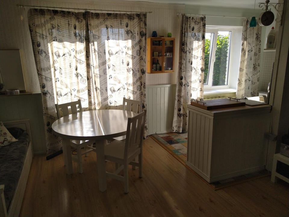 Kitchen or kitchenette, Living room, Dining area
