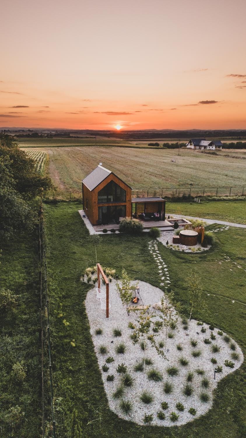 Property building, Natural landscape, Garden, Sunset