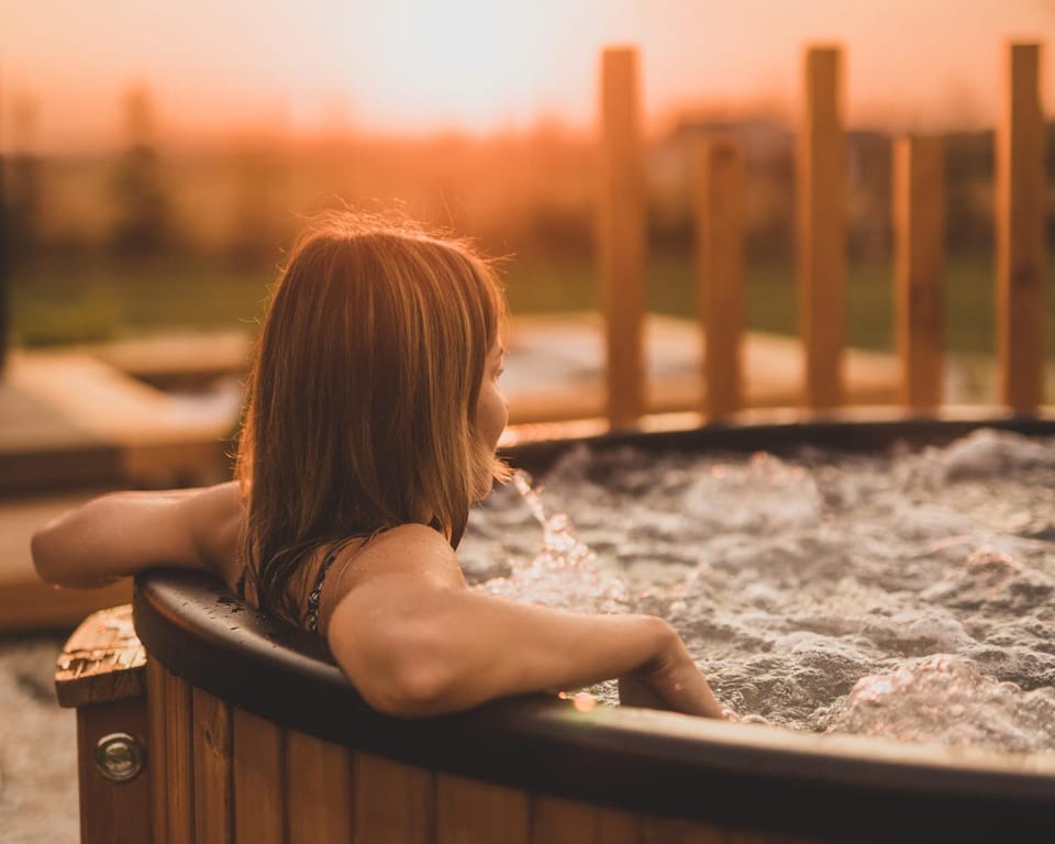 People, Hot Tub, Sunset