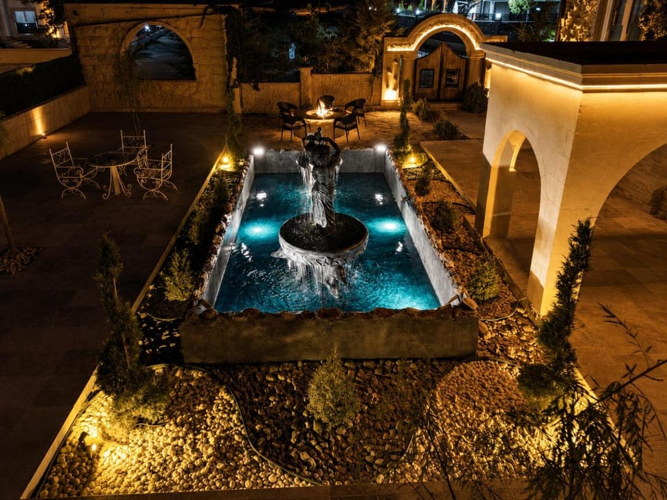 Night, Pool view, Swimming pool