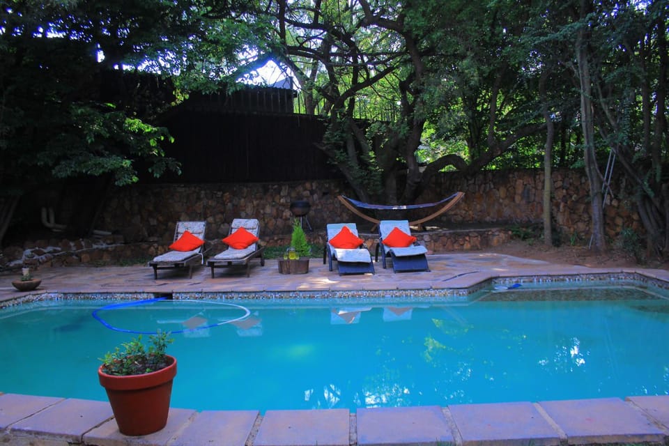Swimming pool, sunbed