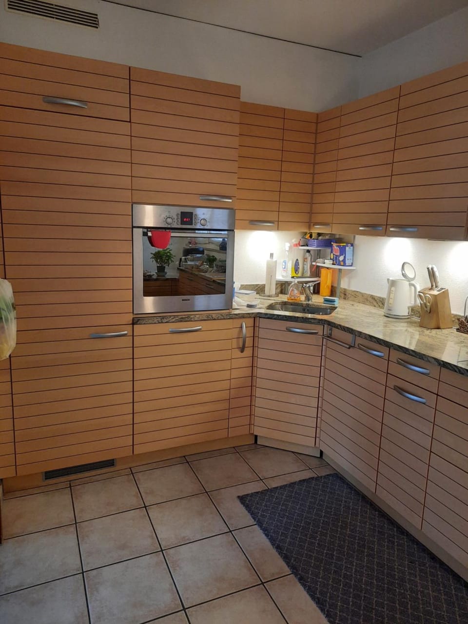 Kitchen or kitchenette, dishwasher, oven, stove