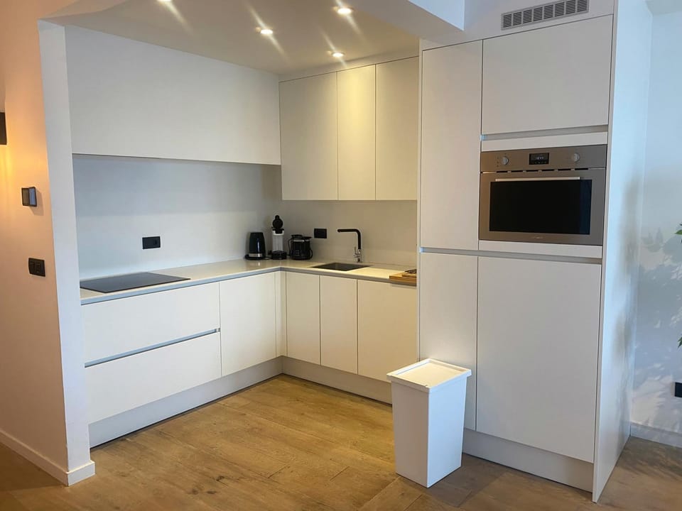 Kitchen or kitchenette, dishwasher, oven