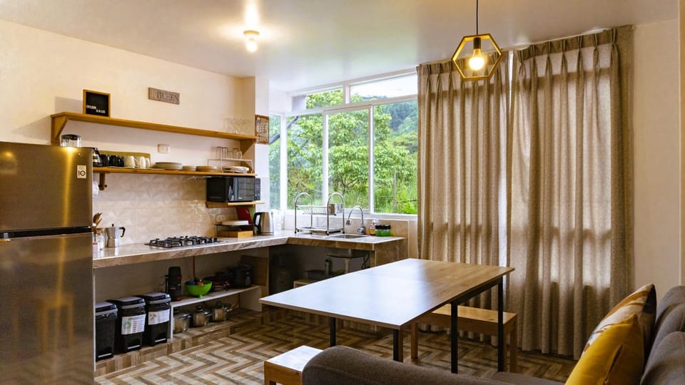 Kitchen or kitchenette, Living room, Dining area
