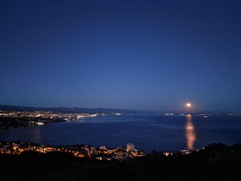 Night, City view, Sea view