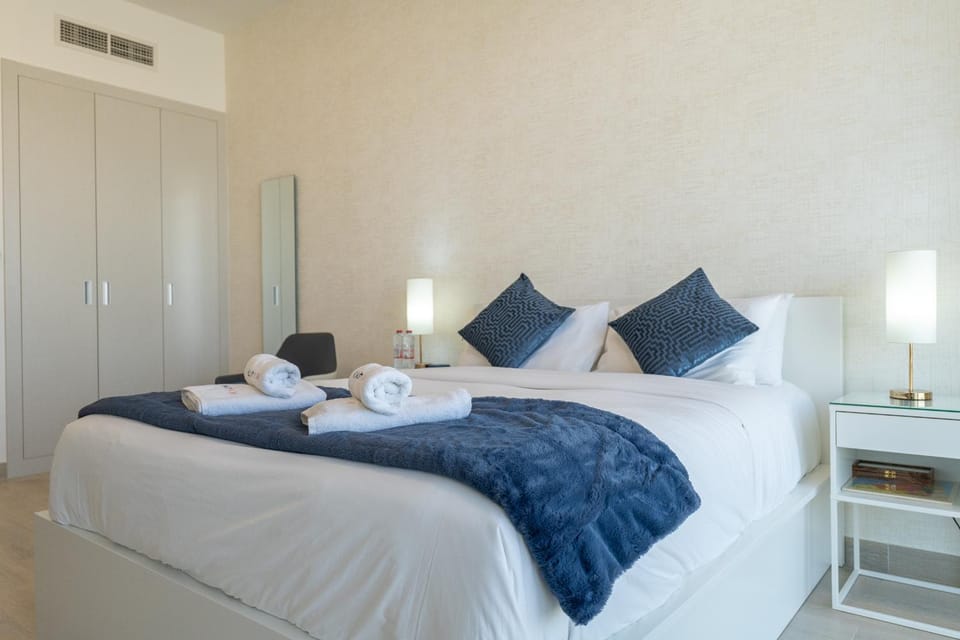 Bed, wardrobe