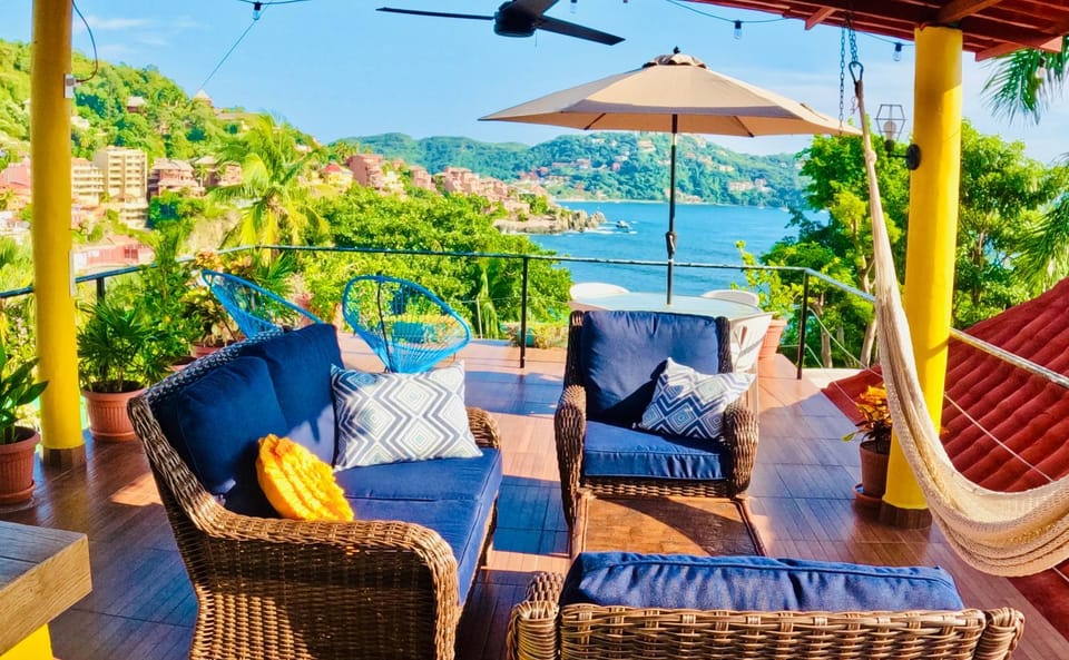 Patio, Balcony/Terrace, Seating area, Mountain view, Sea view