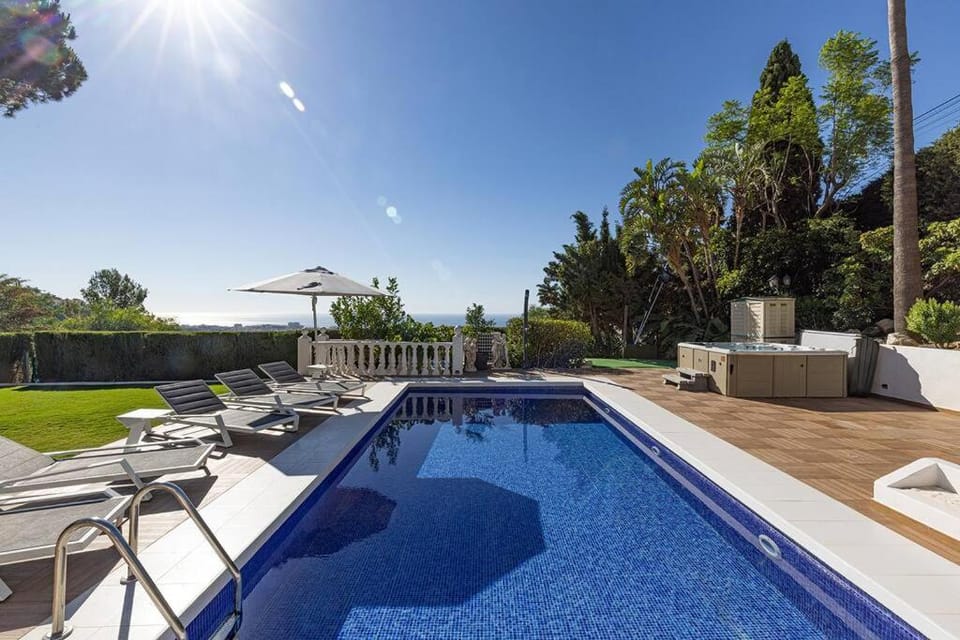 Patio, Natural landscape, Garden, Garden view, Pool view, Swimming pool, sunbed