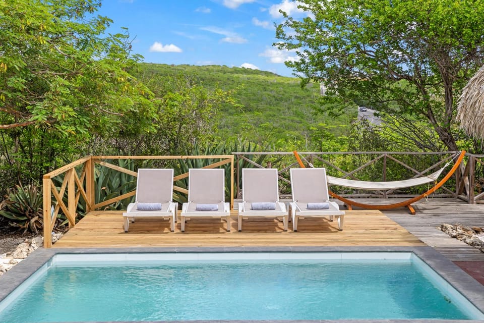 Day, Natural landscape, Mountain view, Pool view, Swimming pool, sunbed