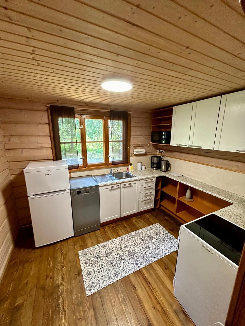 Kitchen or kitchenette, dishwasher, oven, stove, toaster