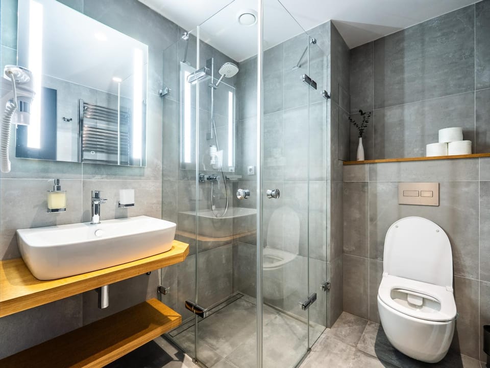Shower, Toilet, Bathroom, towels