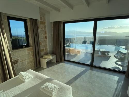 Paleokastro Villas with Private Heated Pool, Top Views - Next To Center - Top WiFi Hotel in Crete