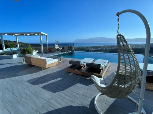 Paleokastro Villas with Private Heated Pool, Top Views - Next To Center - Top WiFi Hotel in Crete