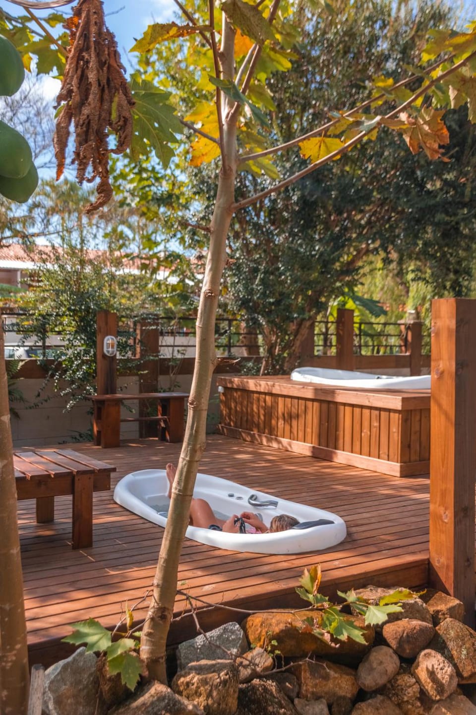 Open air bath