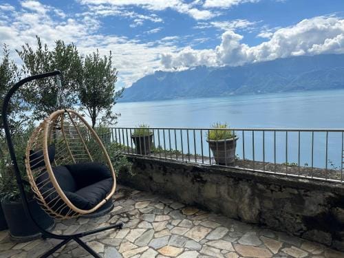 Panoramic Room in the vineyard,stunning views of lake and Alps Hotel in Fribourg, Switzerland