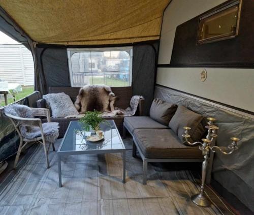 Cozy private caravan on our lawn Hotel in Norrbotten County, Sweden