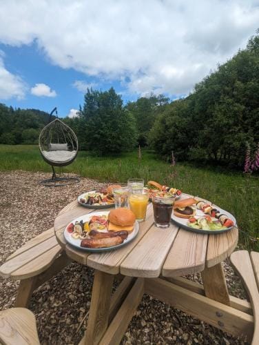 Meidrim Meadows luxury shepherd's hut Lodge in Wales