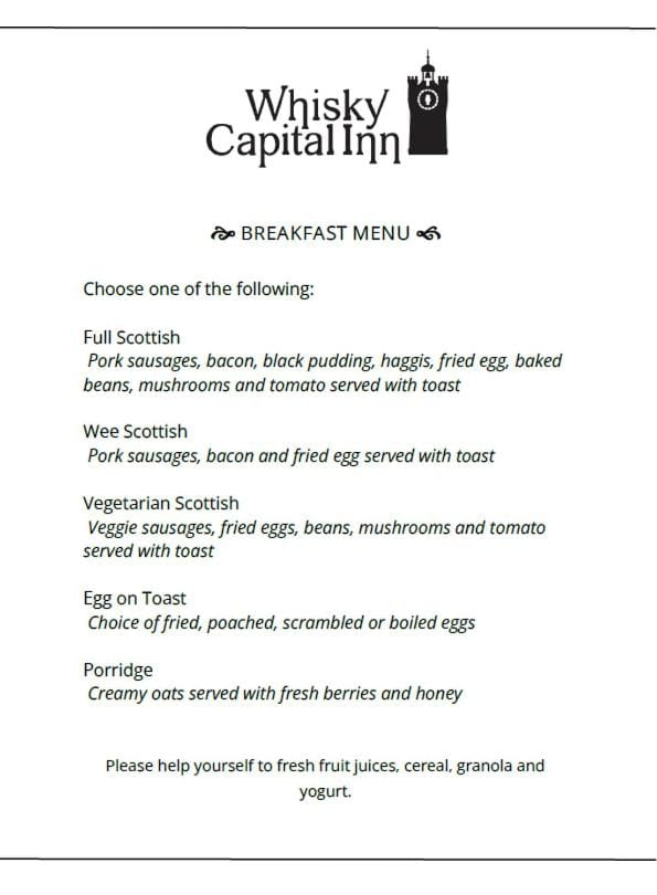Whisky Capital Inn Hotel in Scotland
