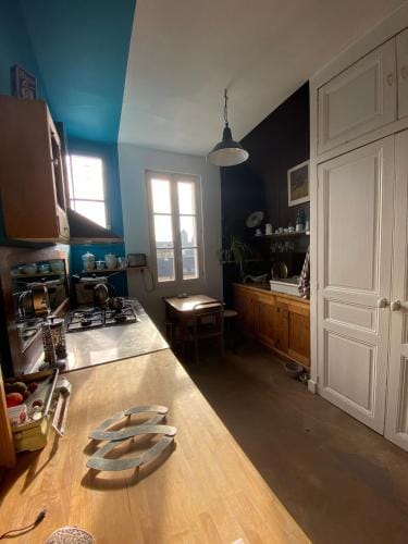 Chambre bleue et or 16m2 chez l'habitant dans appartement 100m2 centre ville Hotel in Rennes