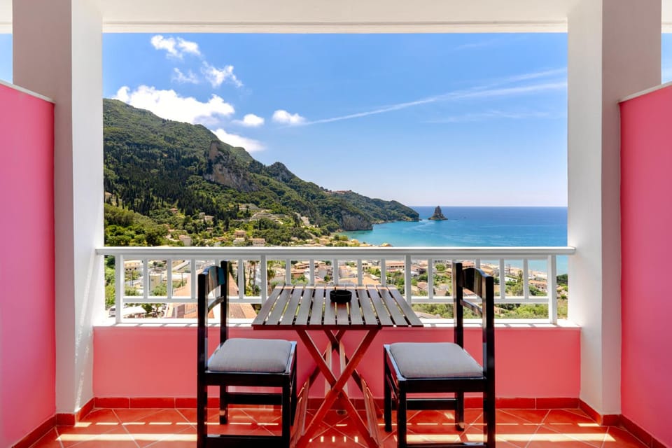 Pink Palace Beach Resort Hotel in Saint Gordios beach