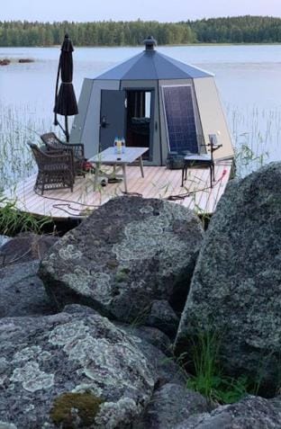 Room in Lodge - Peace & Quiet Hotel Floating Glass Room for 2 Guests Experience Northern Lights Hotel in Norrbotten County, Sweden