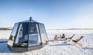 Room in Lodge - Peace & Quiet Hotel Floating Glass Room for 2 Guests Experience Northern Lights Hotel in Norrbotten County, Sweden