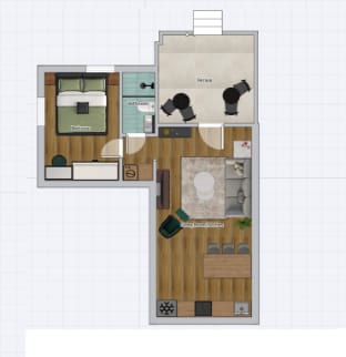Ground Floor One-Bedroom Apartment Hotel in Limassol City