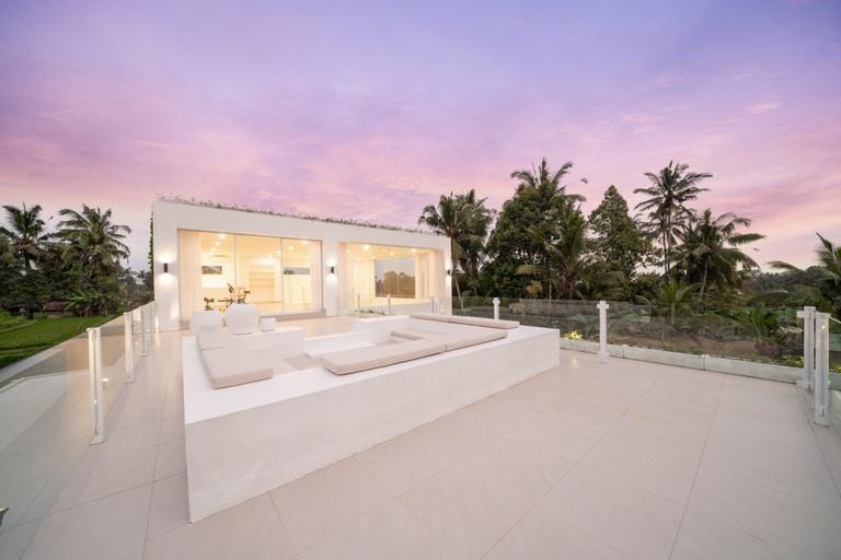 Mayani : Luxe Minimalist 2BR Villa w/ Rice Field View & Gym Resort in Ubud