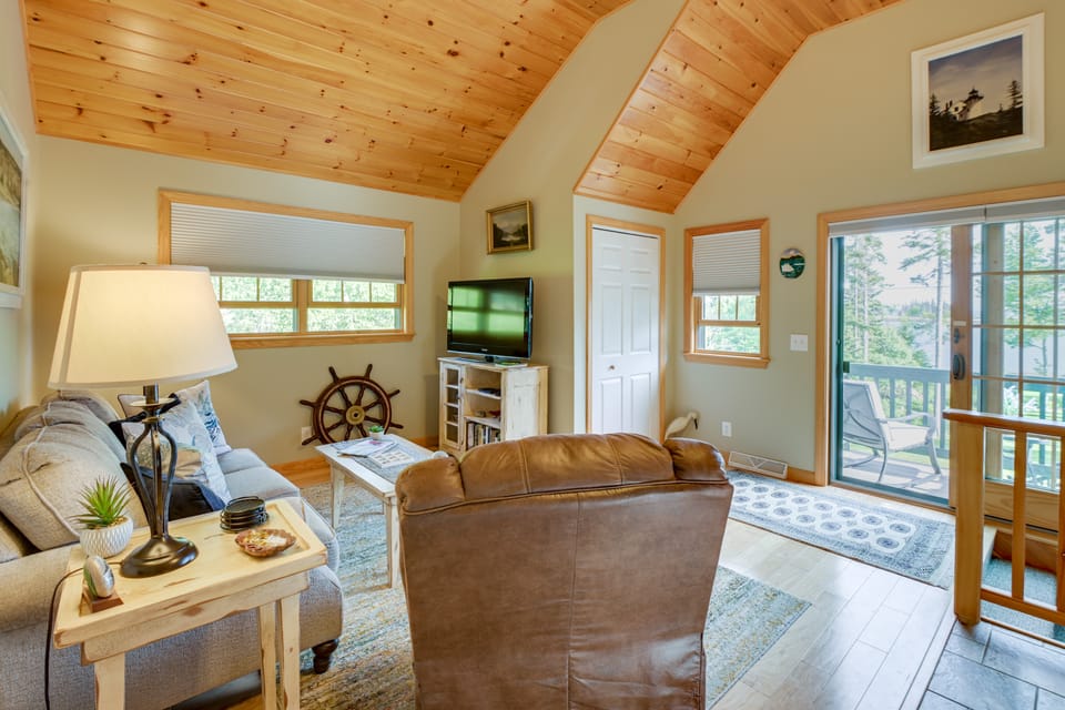 Waterfront Prospect Harbor Cottage: Yard, Fire Pit Cottage in Birch Harbor