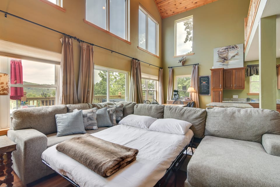 Hot Tub & Fire Pit! Lake-View Home in Blue Eye House in Oliver Township