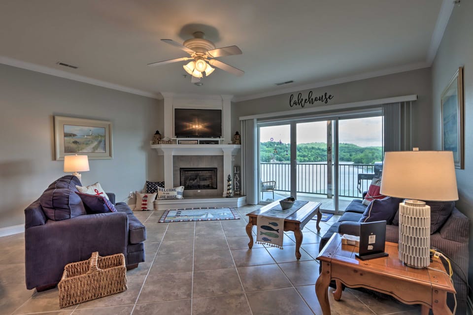 Balcony & Seasonal Pool: Lakefront Ozark Condo Apartment in Ozark Mountains