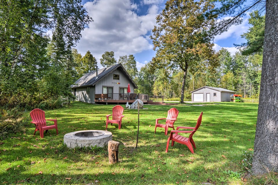 Near Snowmobiling! Riverfront Traverse City Cabin House in Michigan