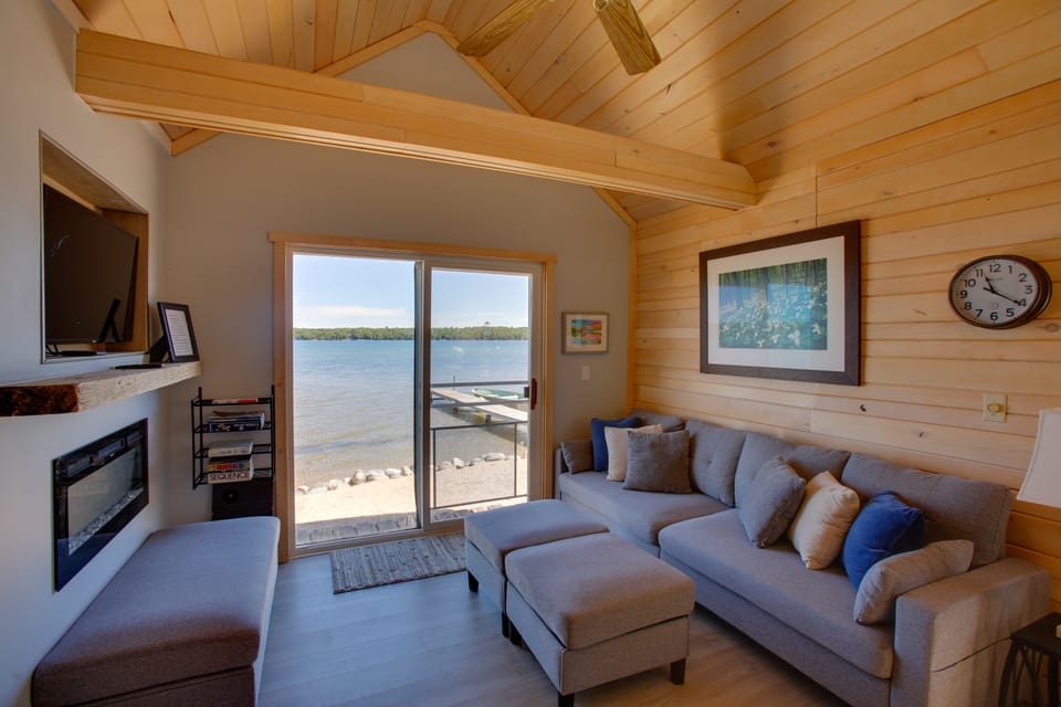 Private Beach & Dock: Little Traverse Lake Cottage Cottage in Sleeping Bear Dunes