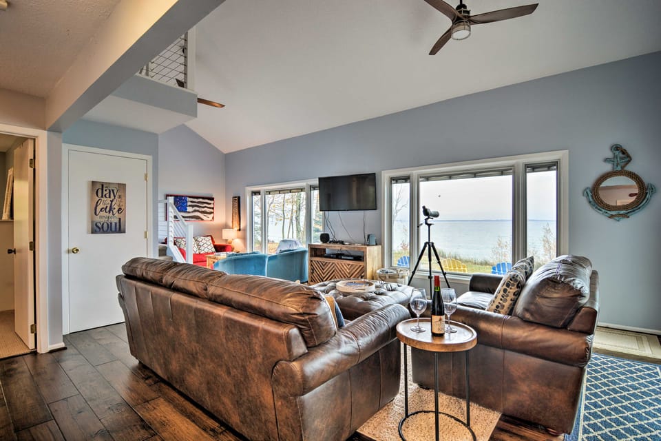Fire Pit, Smart TV: Waterfront Charlevoix Home House in Michigan