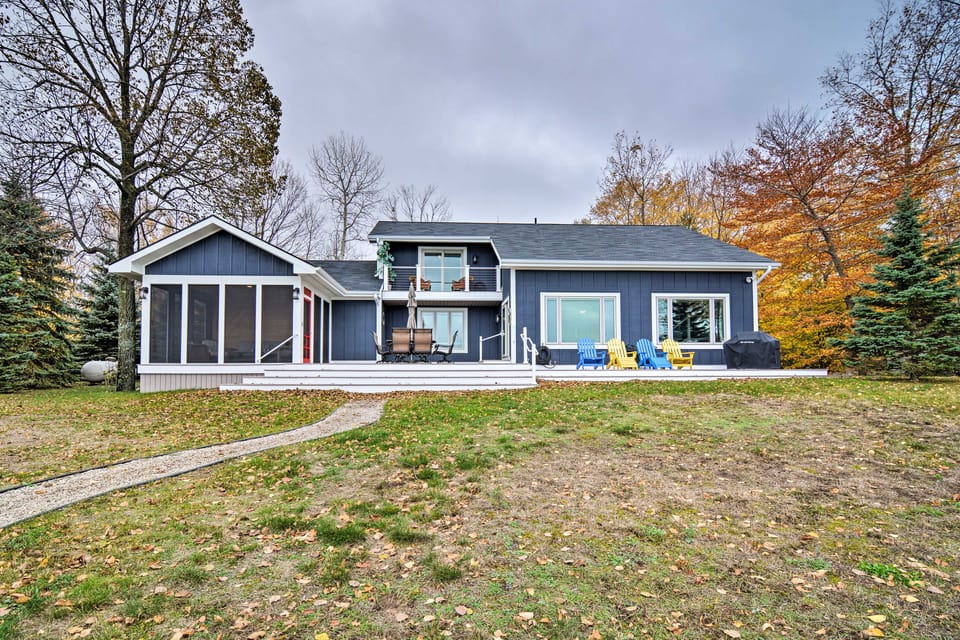 Fire Pit, Smart TV: Waterfront Charlevoix Home House in Michigan