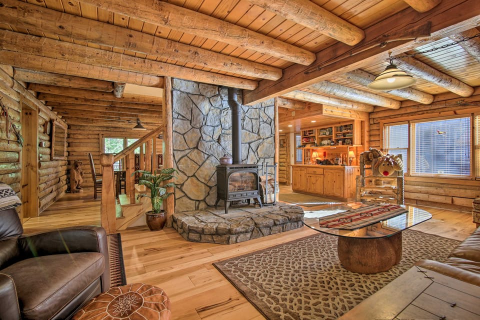 5 Mi to Hiking: Custom Cabin w/ Deck in Arnold! House in Arnold