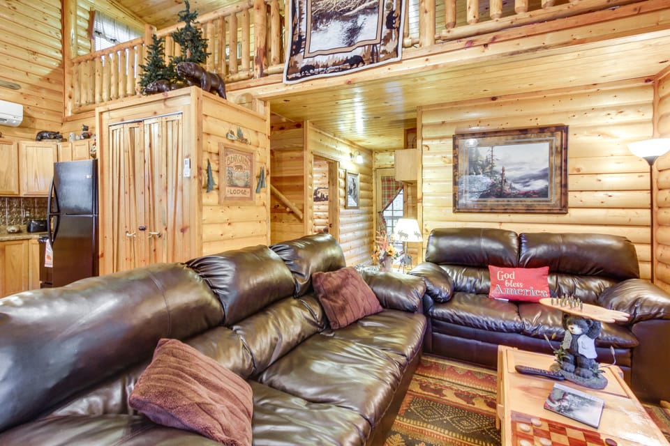 Backyard & Porch: Rural Cosby Log Cabin! House in Cosby