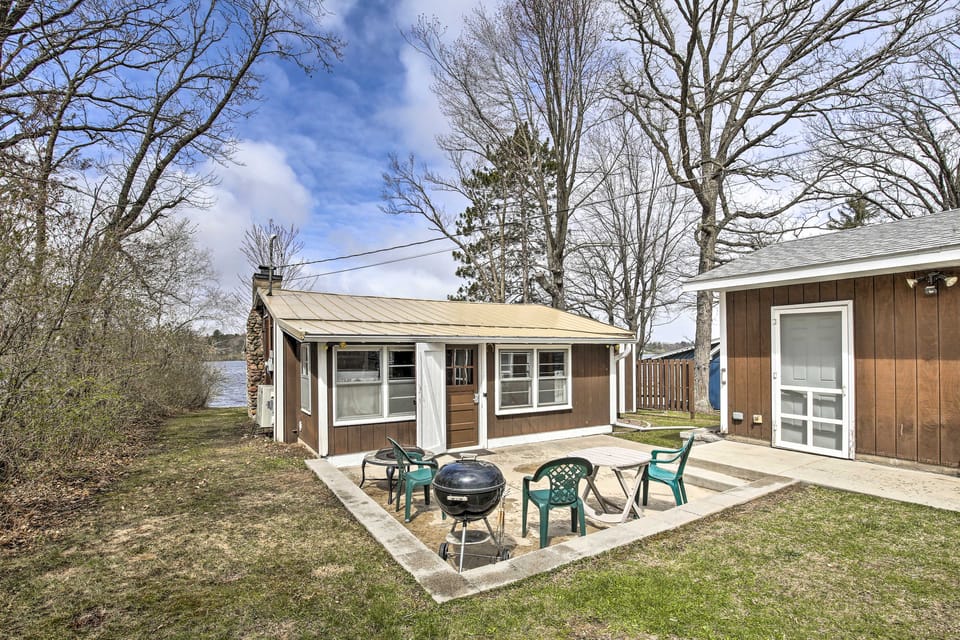 Lakefront 1930’s Log Cabin w/ Dock & Fire Pit! House in Rice Lake