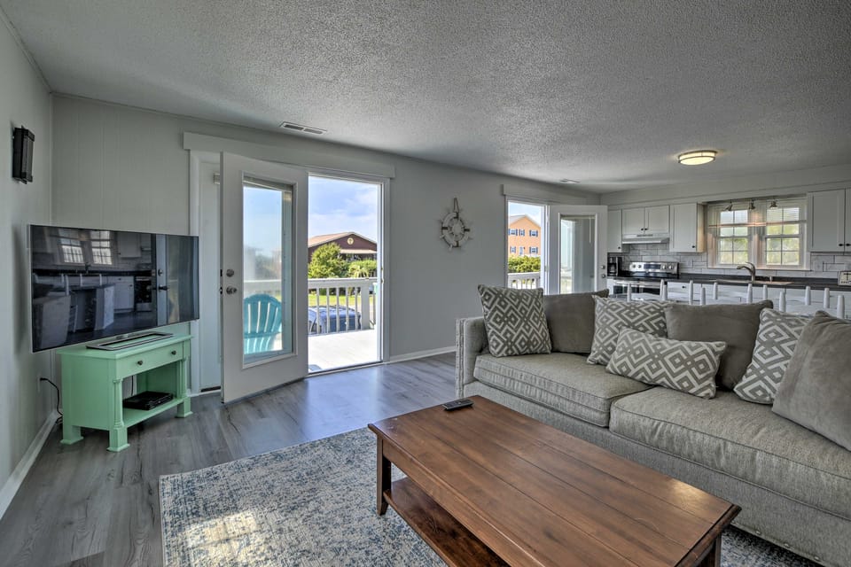 Oak Island Beach Abode w/ Deck: Walk to Shore! House in Oak Island