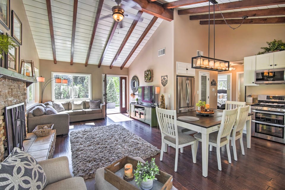 Tree-Lined Twin Peaks Cottage w/ Custom Stream Cottage in San Bernardino
