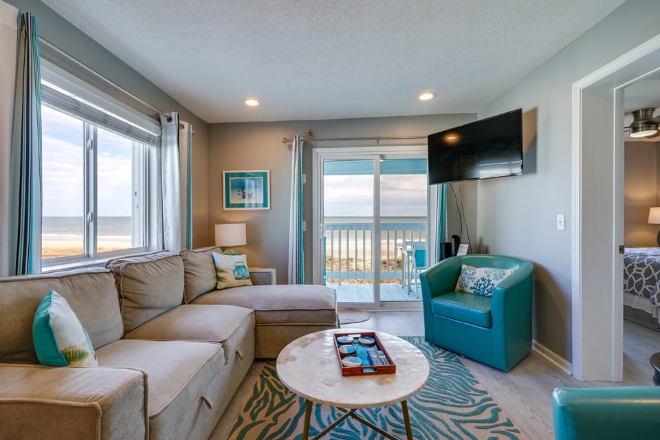 Steps to Boardwalk: Carolina Beach Condo w/ Views! Apartment in Carolina Beach